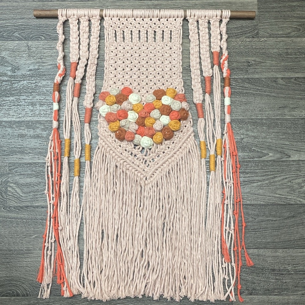 1 Handmade Large Heart Design Macrame Wall Hanging
